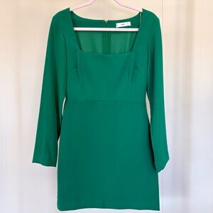 Mango Vibrant Green Long Sleeve Mini Dress
